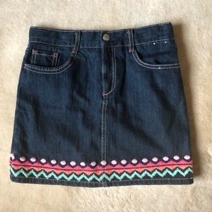 Adorable Colorful Embroidered Denim Skirt!